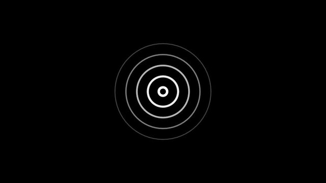 Abstract Digital Futuristic Radio Wave Animation on a black background. and Radio Wave