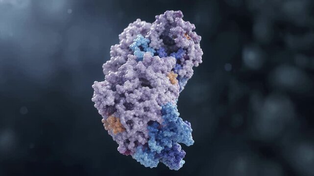 Stunning 3D representation of an INTERFERON protein molecule, vital for cellular communication and immune response activation