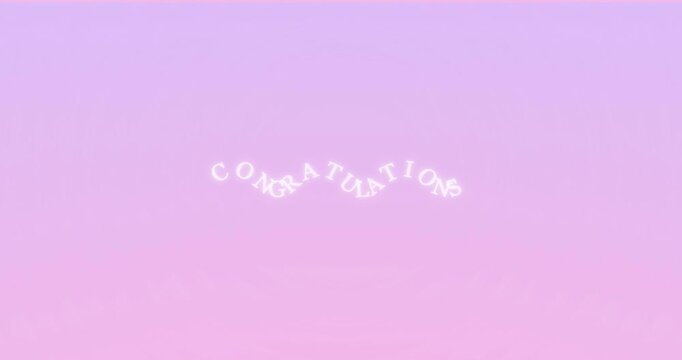 Congratulations message on purple background.