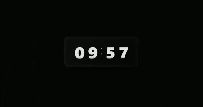 Digital clock display numbers sequence.