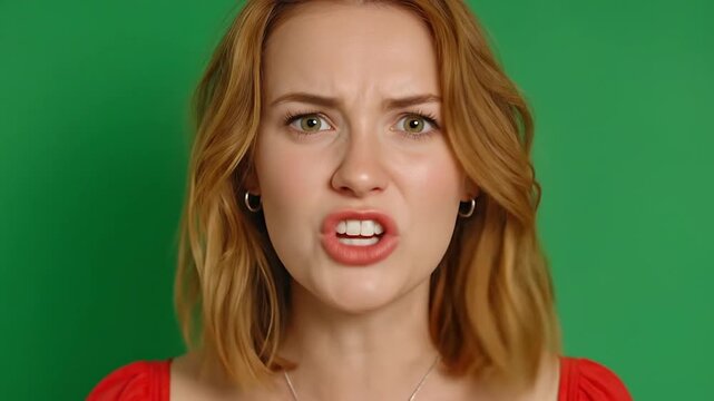 Female shaking her head in disbelief after a surprising revelation