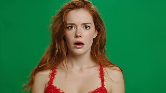 Female shaking her head in disbelief after a surprising revelation