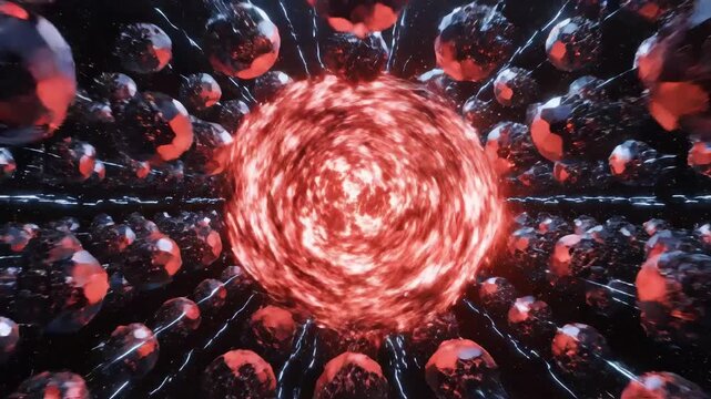 Abstract space with glowing crystals perfect for UI/UX elements and digital motion graphics