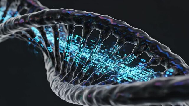 DNA double helix structure emphasizing sleek aesthetics and strong visual impact