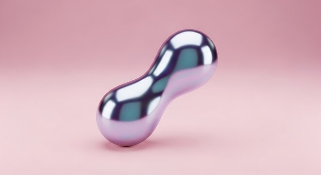Shiny silver massage egg on pink