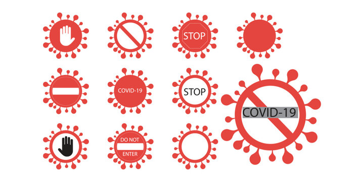 Coronavirus Virus Icon Set  Bacteria, Germ  Infection Medical Vector Collection