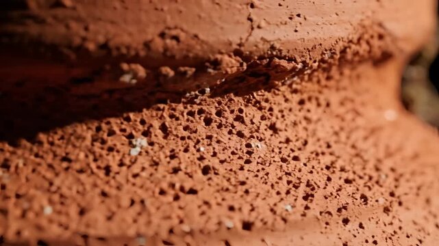 Closeup Macro Shot of Porous Terracotta Surface Texture 1.