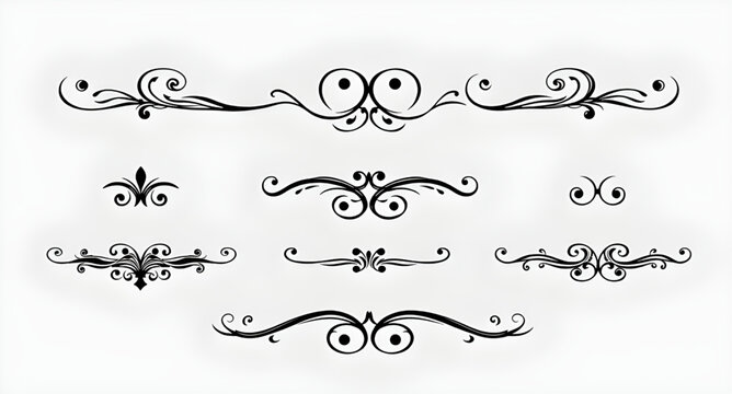 curlicues, tracery, engravingstyle, ornamentalism, embellisher, flourishline, decorativeframe, scrolls, symmetrywork, dividerline, borderart, refinement, elegancework, manuscriptart, classicism, prest