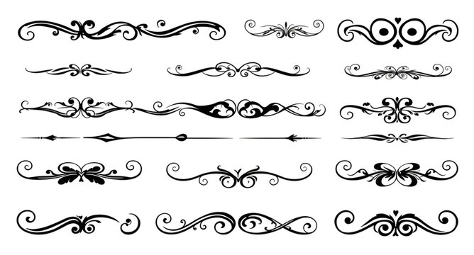 antique, sophisticated, stylish, ornate, detailing, motif, accent, embellisher, header, footer, separatorline, borderwork, flourishwork, decorativeart, manuscript, prestige, ceremonial
