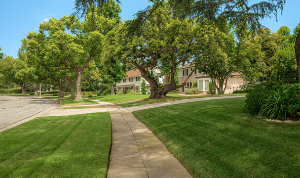 Residential mansions and grounds in San Marino California.
