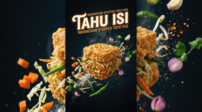 Delicious Indonesian Tahu Isi - Crispy Fried Tofu with Vegetable Filling.