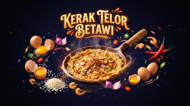 Kerak Telor Betawi - A Delicious Indonesian Street Food Dish.