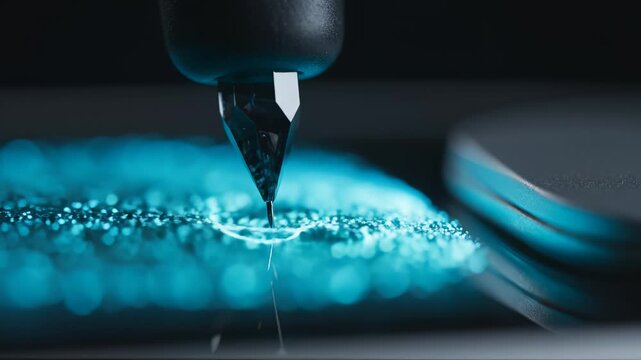 Laser cutting process on material symbolizing dynamic movement and artistic expression