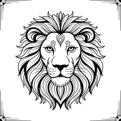Obraz premium lion vector illustration