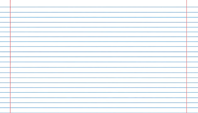 Top view of lined paper with blue horizontal lines and faint pink vertical margin lines, clean sheet for notes or writing