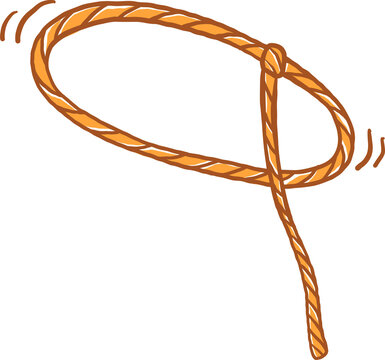 Swinging Lasso Rope Hand Drawn Illustration