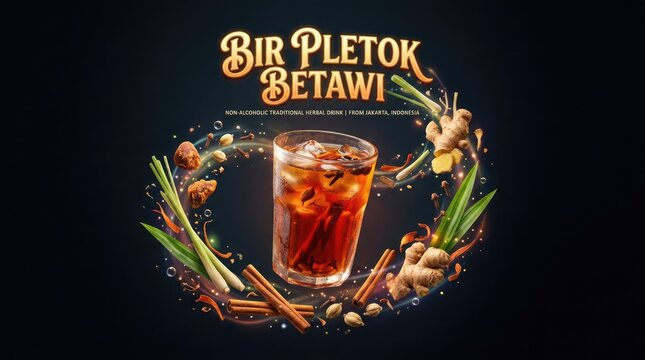 Bir Pletok Betawi - Traditional Indonesian Herbal Drink with Spices.