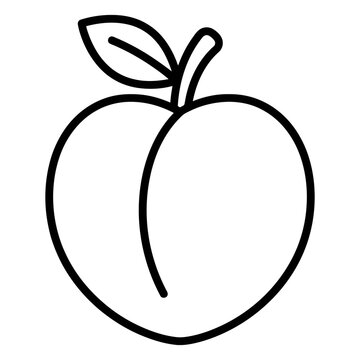 vector illustration of a peach with green leaf in a healthy cartoon style symbol of fruit food nature and diet design