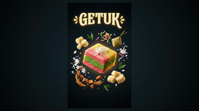 Delicious Getuk Dessert - A Colorful and Appetizing Culinary Delight.
