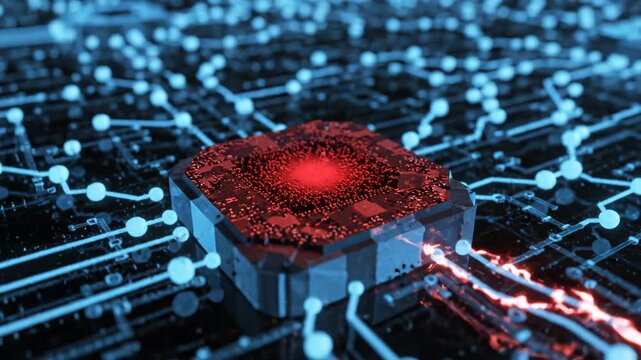 Microchip and Circuit Board Connections ideal for tech startups and software commercial themes