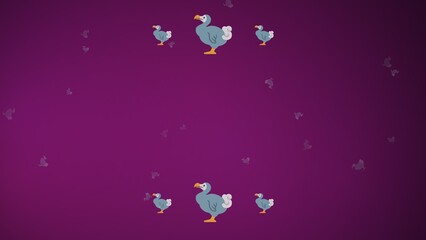 ABSTRACT ART DODO IN NEON GEOMETRIC STYLE WITH ROYAL BLUE BACKGROUND © MD ELYAS ALI 