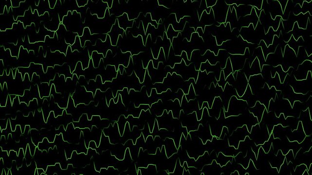 Green Organic Wave Lines Crawling Across Dark Abstract Texture
