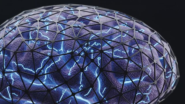 Digital brain with glowing network perfect for IT presentations and tech marketing