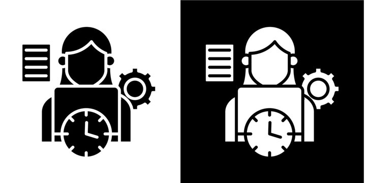 Subcontracting  Icon Set White Glyph Style Collection