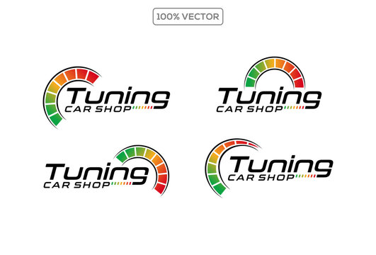 Speedometer, speed rpm logo icon design collection illustration