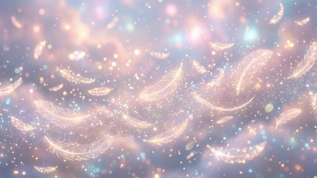 天使ラメが舞う幻想ループ背景素材