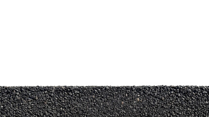Fototapeta premium Crushed gravel surface strip with transparent background