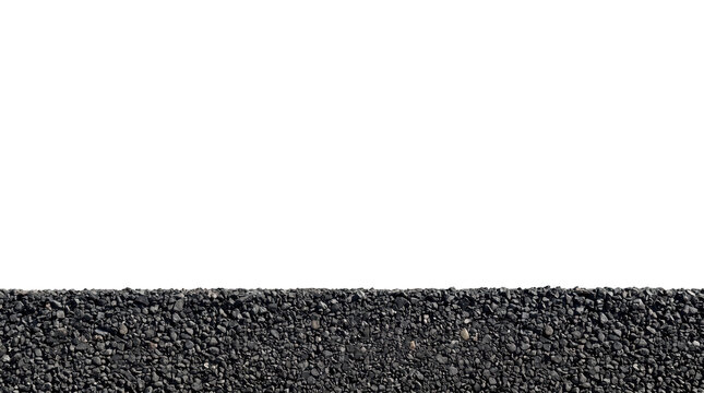Crushed gravel surface strip with transparent background