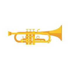 Obraz premium Classic Brass Trumpet Musical Instrument Illustration Isolated on White Background