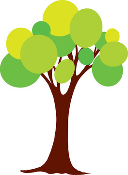 Simple green tree vector illustration with natural and eco design concept