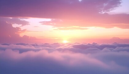 Fototapeta premium Breathtaking Sunset Over a Sea of Clouds.