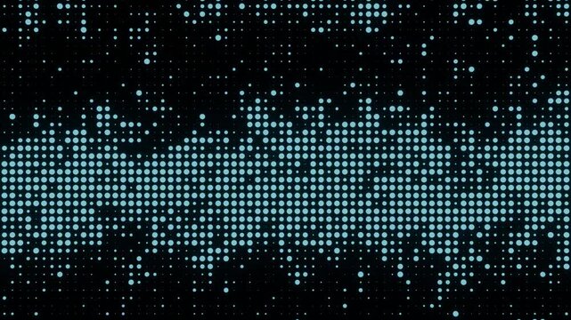 Cyan Pixel Mountain Wave Rising from Dark Digital Field
