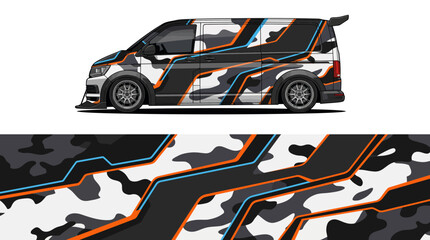 Custom Racing Van With Tribal Flame Designs. © PS STOCK