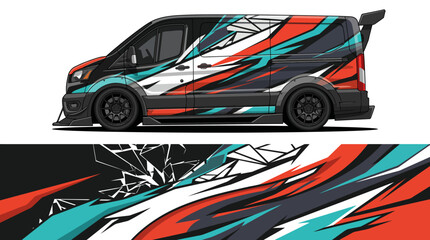 Vibrant Racing Car With Abstract Paint Design. © PS STOCK