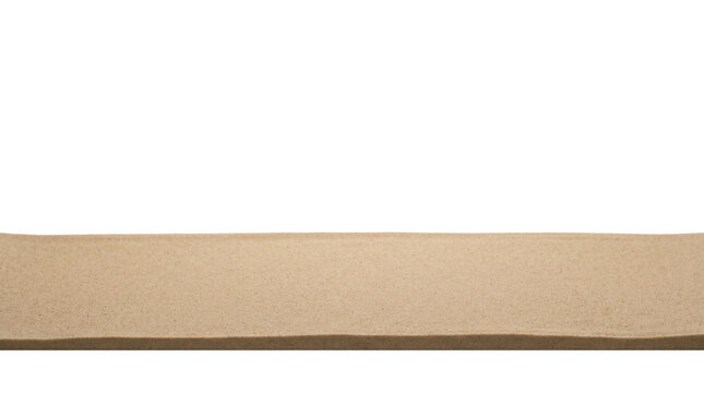 Beige cork mat floor strip cutout on transparent background