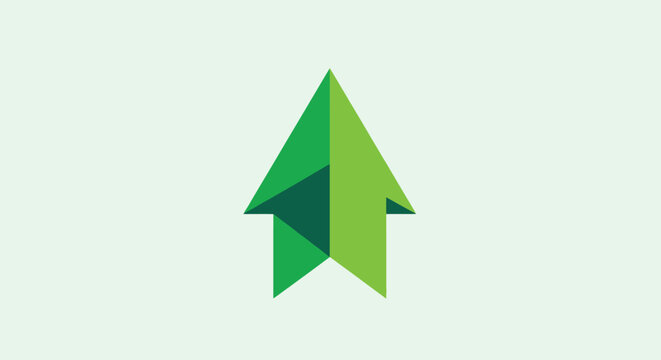 Green Arrow Pointing Upwards Symbol.