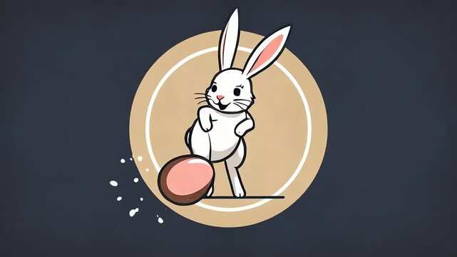 Easter Bunny and Egg Cartoon Animation for Kids.