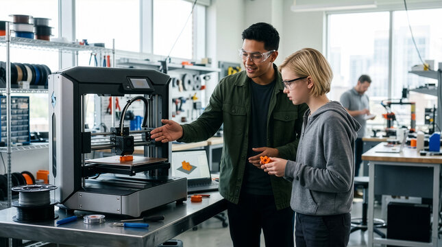 Collaboration on 3D Printing Prototype in Industrial Coworking Facility