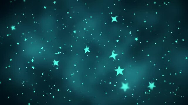 Turquoise star pattern background with glowing celestial elements and magical abstract design