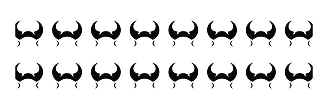 Devil horns icons collection black silhouette vector illustration