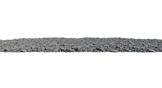 Gray gravel terrain strip transparent background