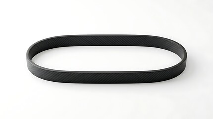Naklejka premium Isolated black resistance loop band for fitness exercises and strength training workout equipment with textured rubber surface
