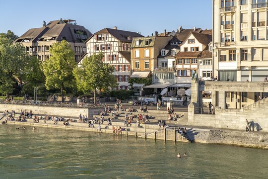 Old Town Kleinbasel and Rhine in Basel, Switzerland