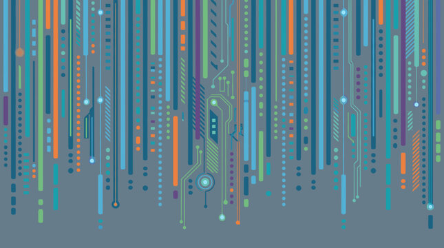 Colorful abstract digital code background.