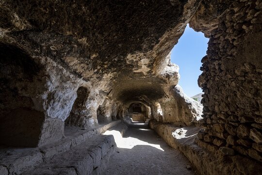 Cave system in the Takht-e Rostam stupa monastery complex, Afghanistan