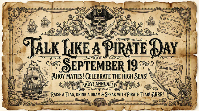 Pirate themed event poster